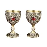 2 Stück Vintage Mittelalterliche Kelche Trinkglas Trinkbecher Metall Weinglas Partyzubehör für...