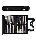 Sondergut Backgammon Brettspiel Black - Zum Rollen aus 100% Leder - Das Original seit 1998 Camper &...