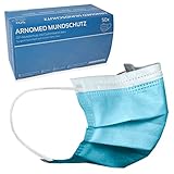 ARNOMED 50x Medizinische Mundschutzmaske Blau, CE Zertifizierte Op Maske, Medical Face Mask,...