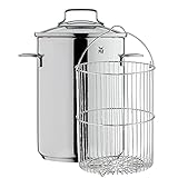 WMF Spargeltopf hoch mit Glasdeckel 16cm, Spargeltopf Induktion, Dampfgarer 5l, Cromargan Edelstahl...
