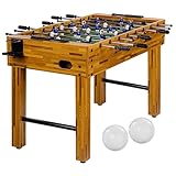 GAMES PLANET Tischfussball „Glasgow“, 5 Dekore: Holz/Schwarz/Blau/Soccer/Weiß, inkl. 2 Bälle,...