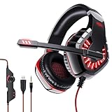 Cunsieun Gaming-Headset für PS4, PS5 PC, Xbox One, iPod, PS4-Kopfhörer mit 2 m Kabel und Mikrofon,...