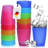 idea-station NEO Trinkbecher 12 x 250 ml - bunt - bruchsichere Plastikbecher für Kinder -...