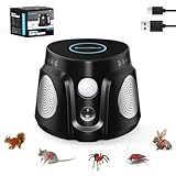 outsweat Ultraschall-Mäuseabwehr mit 3 Lautsprechern, 3 Arbeitsmodi, Indoor Mäuse Vertreiben...