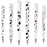 Ymapinc 6 Stück Kuh Kugelschreiber 0,5mm Cute Kuh Stift Hochwertig Einziehbar Gelschreiber...