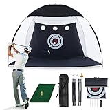 CLIPOP Golf-Schlagnetz Mit Swing Training Ziele und Tragetasche - 10 x 7 Fuß Netz, Matte,...