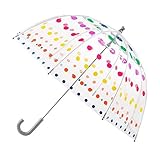 OUHUAN Kinder Regenschirm Klar Herren Damen Kinder Regenschirme Transparent Langer Griff...