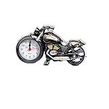 Ciieeo Motorrad Uhr Kreative Uhr Wecker Aus Metall Desktop-Ornamente Uhr Lustige Uhr...