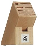WMF Messerblock ohne Messer, unbestückt, Holz, Buchenholz, leer, für 6 Messer, 1 Fleischgabel, 1...