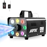 Nebelmaschine, AGPtEK Nebel Maschine mit kabelloser Fernbedienung UND LED Licht, 500 WATT Stabil &...