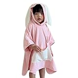 oueyfer Baby Badetuch Mit Kapuze Weiches Badetuch Mit Langen Ohren/kleinem Bärenmuster Für Babys...