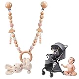 STARTONYOU Kinderwagenkette Häkelhasen Design, Kinderwagen Spielzeug mit Glocken und Stern...
