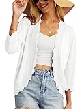 GRECERELLE Damen Strickjacke Sommer Leichte Kurz Elegant Langarm Strickpullover Jäckchen Damen...