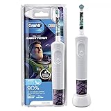 Oral-B Elektrische Zahnbürste für Kinder, entworfen von Braun, 1 Griff mit Disney Lightyear, 1...