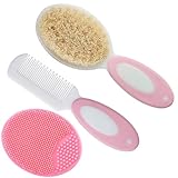 Baby Haarbürste und Kamm Set,3 PCS Baby-Haarbürste mit Weichen Borsten Scalp Massage Brush...