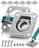 TRAILERKRAFT® Anhänger Zurrösen mit Gegenplatten inkl. Schrauben [6er Set] Robuste Zurrmulden |...