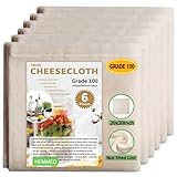 6 Stück 50x50cm Käsetuch, Passiertuch Wiederverwendbar, Passiertuch, Feingewebt Cheesecloth...