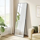 SONGMICS Ganzkörperspiegel, 150 x 40 cm, rechteckiger Standspiegel, Rahmen aus Aluminiumlegierung,...