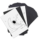 RISVOWO 100 Blatt Kohlepapier, A4 Transferpapier, Schwarzes Durchschlagpapier Pausch Papier,...