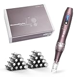 Microneedling Pen A10 Elektrischer Derma-Pen mit LCD Bildschirm und 5 Stufen inkl.22 Nadelpatronen...