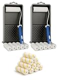 26-teiliges Lackierwalzen-Set mit 12 Schaumwalzen 10 cm für glatte Oberflächen, 2...