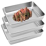 ClcIosis Panierschalen Set 3-Teilig set Edelstahl - 25cm x 20cm x5cm Panierstrasse Edelstahl Gastro...