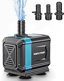 Pawfly Aquarium Tauchwasserpumpe 35 L/min Ultra leise Wasserbrunnenpumpe mit 2 m Hub...