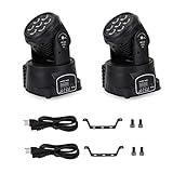 Areyourshop 2er Pack 7x10W RGBW 4-in-1 LED Moving Head Bühnenlicht – DJ Beleuchtung für...