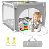 YUMBOT Box Bambini 90x90cm,Recinto Laufgitter Baby mit Atmungsaktivem Netz,Baby Laufstall Faltbar...