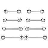 Longita Brustwarzenpiercing Zungenpiercing 14G Chirurgenstahl Straight Barbells Zungenring Nippel...