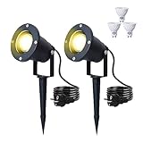 ONECORN Gartenleuchte mit Erdspieß 4W LED Gartenstrahler mit GU10 IP66 Wasserdicht Gartenlampe mit...