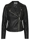 Noisy may Damen Kunstleder Jacke Biker Jacket Übergangsjacke Langarm Shacket PU Coated NMREBEL,...