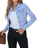 Roskiky Herbst Jacke Damen Jacke Kurz Cool Blue L