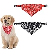 2 Stück Hunde Bandana Kopftücher, Hundehalstuch mit Halsband, Dreieckstuch Halsdreiecke...