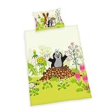 Herding DER KLEINE MAULWURF Kleinkinder-Bettwäsche-Set, Wendemotiv, Bettbezug 100 x 135 cm,...