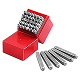 Gueenky 36 Stück Schlagzahlen Set, 6mm Schlagbuchstaben Set, Alphabet A-Z Nummer 0-9,...