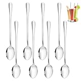 Latte Macchiato Löffel Set 8 Stück 19.5 cm, Eislöffel Lang Spülmaschinengeeignet für Eiskaffee...