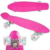 Malplay Mini Skateboard mit Leuchtende RGB LED-Räder | 22' Cruiser Board für Kinder und...