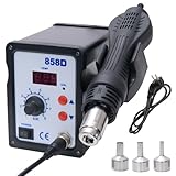 Umelee Heißluft Lötstation 858D, Entlötstation 700W mit 3 Heißluftdüsen, Digitalanzeige...