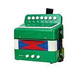 Btuty Akkordeon 7 Tasten 2 Bass Musikinstrument ABS Material für Anfänger Knopfakkordeon Leichte...