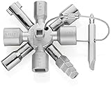 KNIPEX TwinKey Schaltschrankschlüssel, für gängige Schließsysteme, 10 Profile, 2 Kreuze, 1...