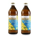 Brölio - Distelöl, 2 x 0,75 Liter Glasflasche, reich an natürlichem Vitamin E, 100% pflanzlich,...