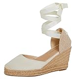 Lora Dora Womens Espadrille Wedge Sandals Nude UK 6