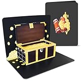 BIROYAL Pop Up Karte Geburtstag Schatztruhe - Geburtstagskarte 3D - Gutscheinkarte Geburtstag -...