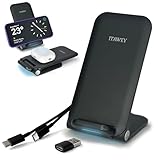 ITAWEY 15W Induktive Ladestation, Faltbar, langes 1,5m Kabel & USB Kabelkonverter, Kabelloses...