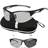 Sonnenbrille Fahrradbrille, Selbsttönend UV400 Fahrradbrillen Sportbrille für Damen und Herre...