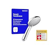 Duravit Universal Duschkopf, Duschbrause mit 3 Strahlarten (Rain, Intense , Soft ), Handbrause rund...