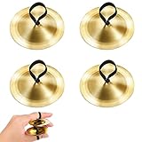 2 Paar Fingerzimbeln,Finger Becken Messing mit elastischen Band,Bauchtanz Finger Brass...