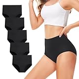 TUUHAW Unterhosen Damen Unterwäsche 5er Pack Slip Miederhose Baumwolle Hoher Taille Atmungsaktive...