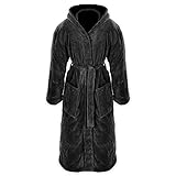 Gräfenstayn® Damen & Herren Kuschelfleece Bademantel mit Kapuze Größe S-XXXL mit Öko-Tex...